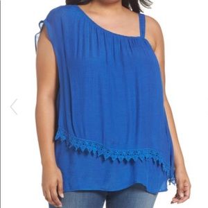 Bobeau One-Shoulder Overlay Top 3X